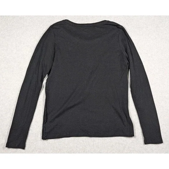 Majestic Paris Women Sweater Size 4 Cotton Cashmere Raw Trim Crewneck Pullover - Picture 3 of 7